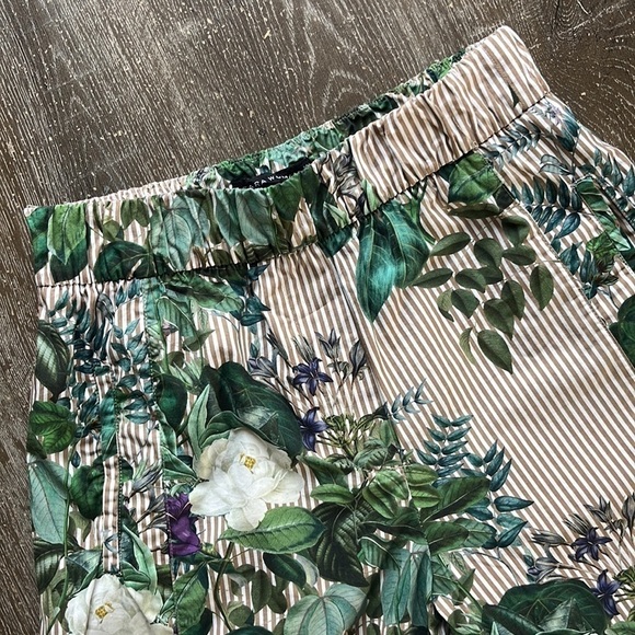 ZARA Floral Stripe Print Culottes Small - Picture 12 of 15